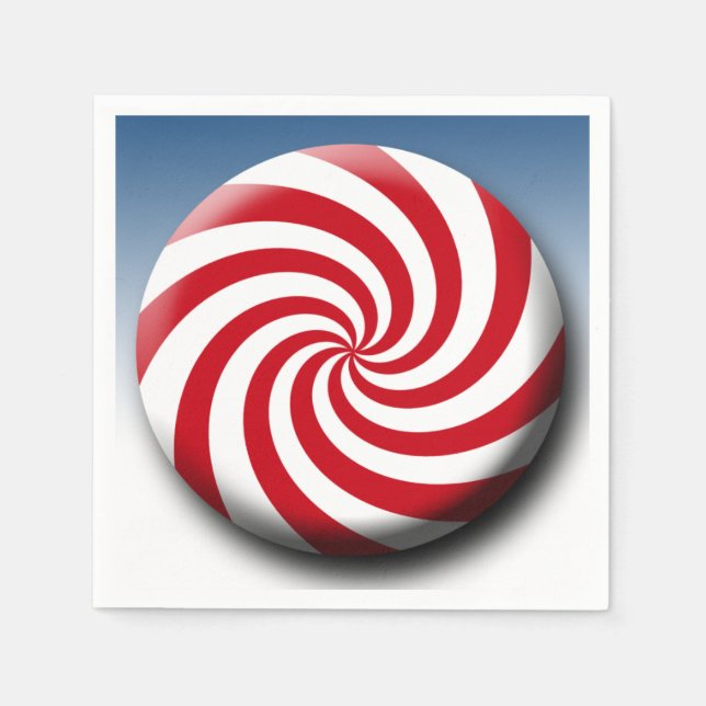 Christmas Mint Design Red White Holiday Colours Napkin (Front)