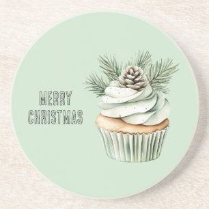 Christmas Mint Pine Cone Cupcake Coaster