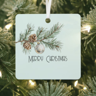 Christmas Mint Pine Cones Branch and Ornament