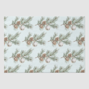 Christmas Mint Pine Cones Branch Ornament Tissue Paper