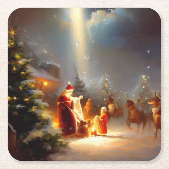 Christmas Miracle 2 Square Paper Coaster (Front)