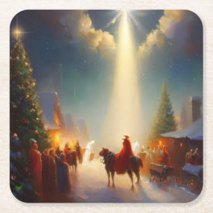 Christmas Miracle 4 Square Paper Coaster