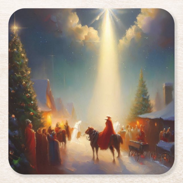 Christmas Miracle 4 Square Paper Coaster (Front)