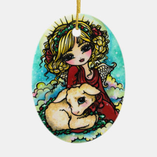 Christmas Miracle Angel Art by Hannah Lynn Ceramic Tree Decoration