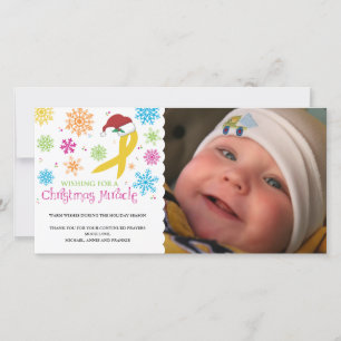 Christmas Miracle - Childhood Cancer Ribbon Holiday Card
