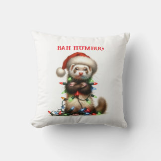 Christmas Mischief Ferret tangled Cushion