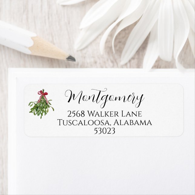 Christmas Mistletoe Address Return Address Label (Insitu)