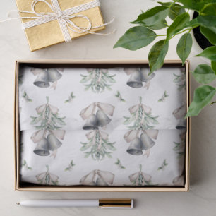 Christmas Mistletoe and Silver Bells Tissue Paper