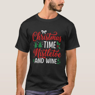 Christmas Mistletoe and Wine Holiday T-Shirt