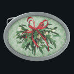 Christmas Mistletoe Belt Buckle<br><div class="desc">Add a little spice to your Holidays. You know the old tradition of kissing UNDER the mistletoe - right! So,  if the mistletoe in on a belt buckle - OH MY! Funny Christmas Mistletoe Belt Buckle will inspire your holiday spirit!</div>