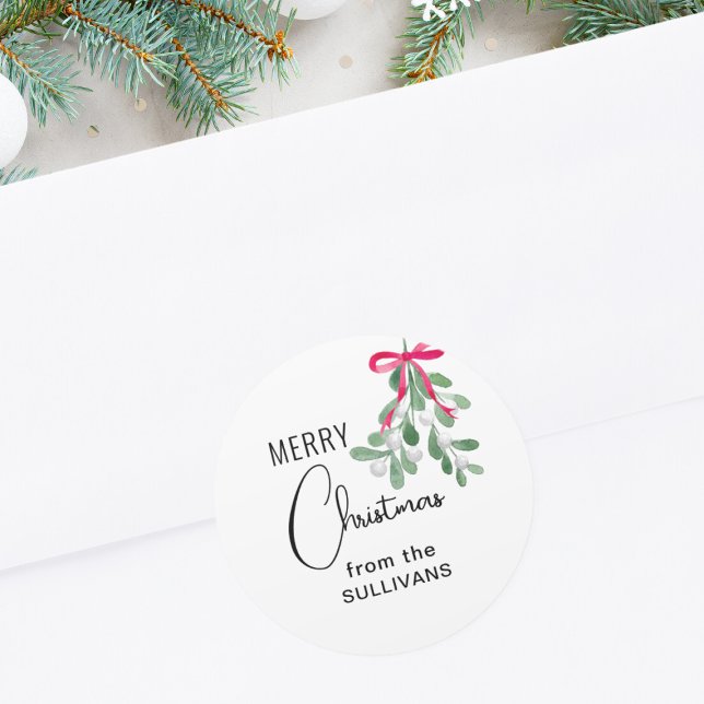 Christmas Mistletoe  Classic Round Sticker (Creator Uploaded)