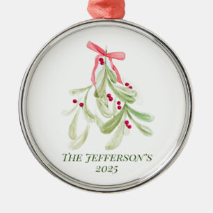 Christmas mistletoe cocktail napkins metal ornament