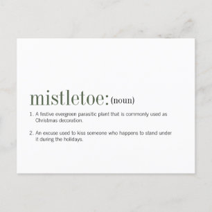 Christmas Mistletoe Definition Holiday Postcard