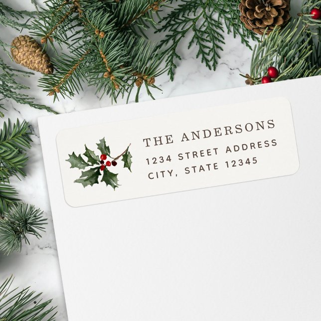 Christmas Mistletoe Family Name Return Address Label (Creator Uploaded)