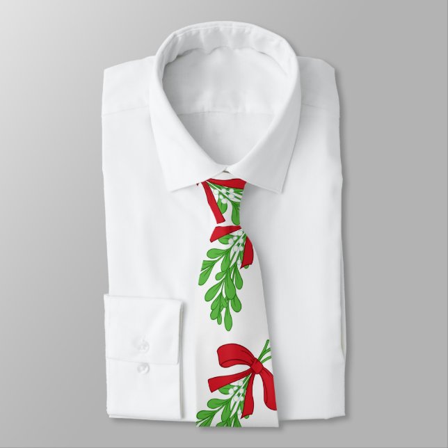 ****CHRISTMAS MISTLETOE GALORE**** CHRISTMAS TIE (Tied)