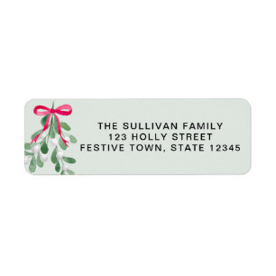 Christmas Mistletoe Green Return Address  Return Address Label