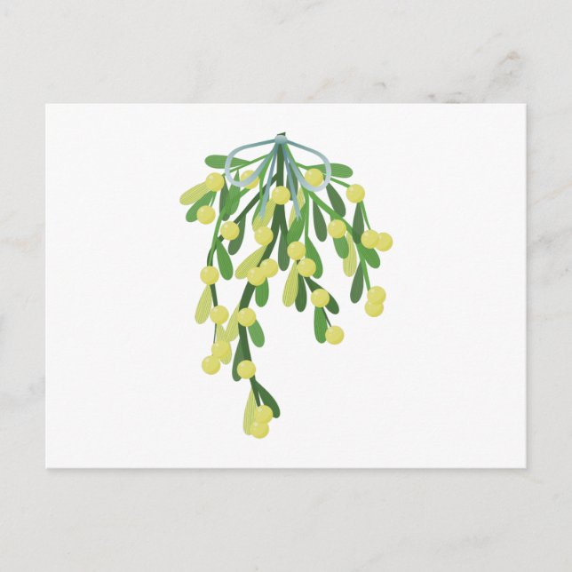 christmas mistletoe holiday postcard (Front)