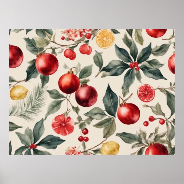 Christmas mistletoe pattern poster (Front)