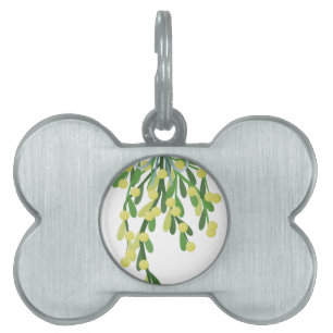 christmas mistletoe pet ID tag