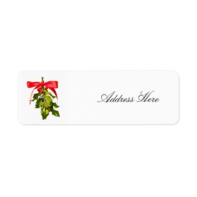 Christmas mistletoe return address label (Front)
