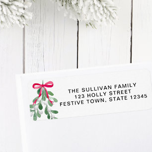 Christmas Mistletoe Return Address  Label