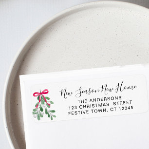 Christmas Mistletoe Return Address Label