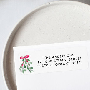 Christmas Mistletoe Return Address Label