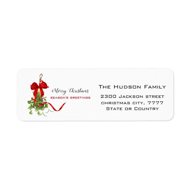 Christmas Mistletoe Return Address Label (Front)