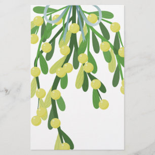christmas mistletoe stationery