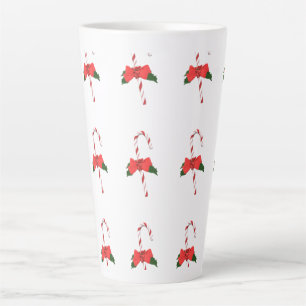 Christmas mistletoe stick red white green latte mug