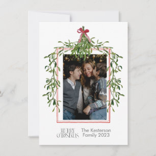 Christmas Mistletoe Trellis Photo  Holiday Card