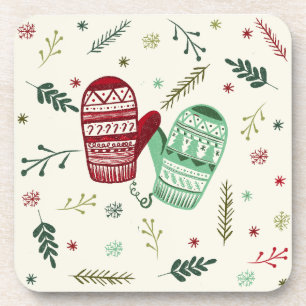 Christmas Mittens Beverage Coaster