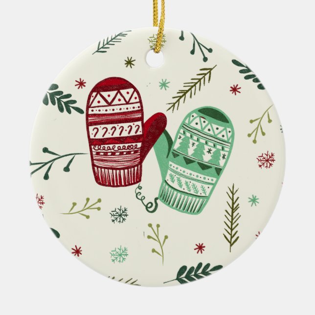 Christmas Mittens Ornament (Front)