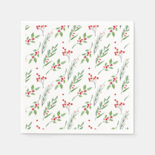 Christmas Mixed Botanical Pattern   Napkins