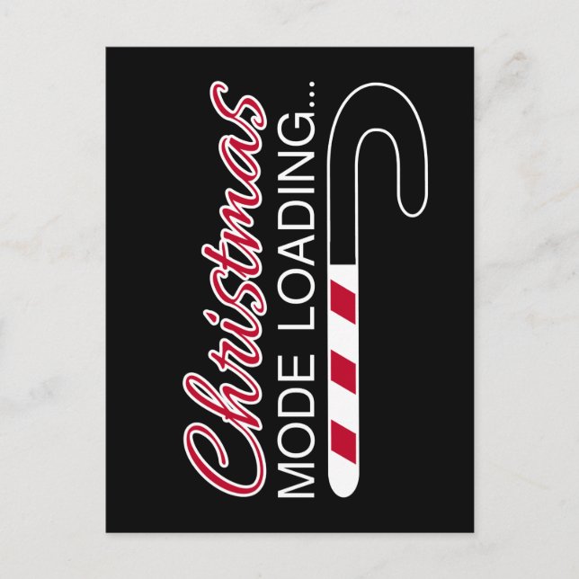 Christmas Mode Loading - X Mas Candy Cane Load Bar Postcard (Front)