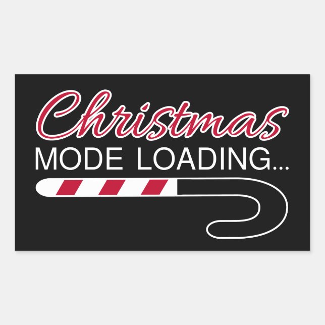 Christmas Mode Loading - X Mas Candy Cane Load Bar Rectangular Sticker (Front)