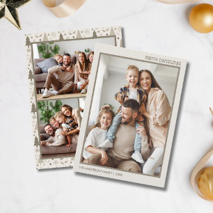 Christmas Modern 4 Family Photo Collage Holiday Card