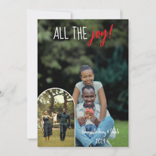 Christmas Modern All the Joy Photo Personalised  Card