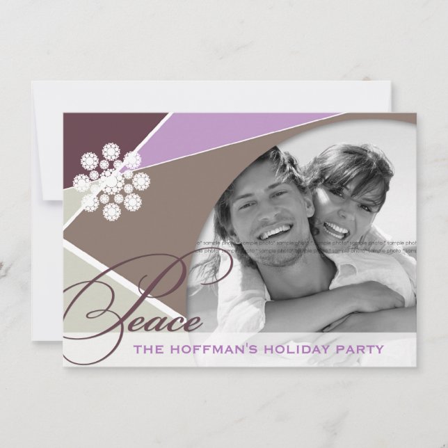 Christmas Modern Criss Cross Holiday Party Photo Invitation (Front)