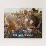 Christmas modern minimal photo collage gift unique jigsaw puzzle<br><div class="desc">Christmas modern minimal photo gift unique elegant simple design.</div>