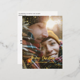 Christmas modern minimal photo star  foil holiday 