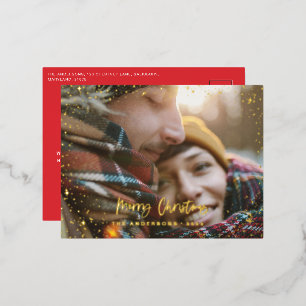 Christmas modern minimal photo star  foil holiday 