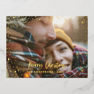 Christmas modern minimal photo star foil holiday