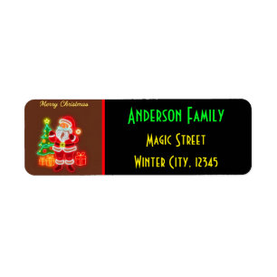Christmas Modern Neon Holiday Collection Return Address Label