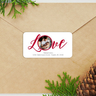 Christmas Modern Photo Calligraphy Simple Cute Label