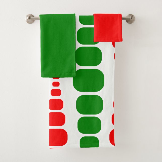 Christmas Modern Rectangles  Bath Towel Set (Insitu)