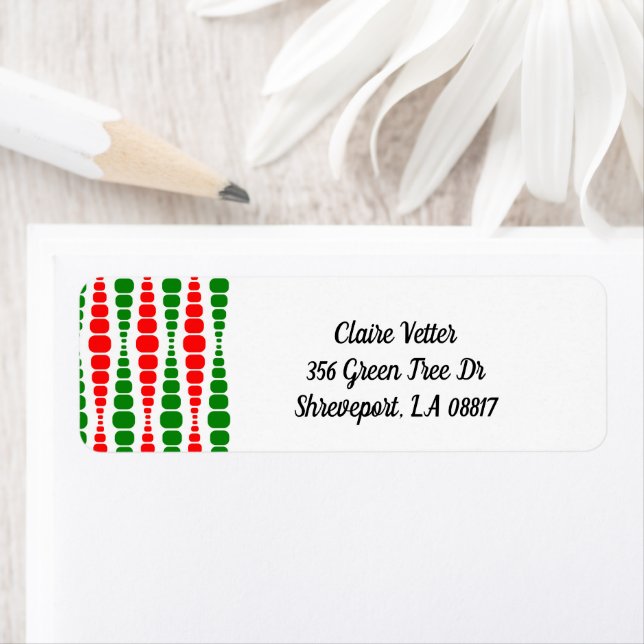 Christmas Modern Rectangles  Label Return Address Label (Insitu)