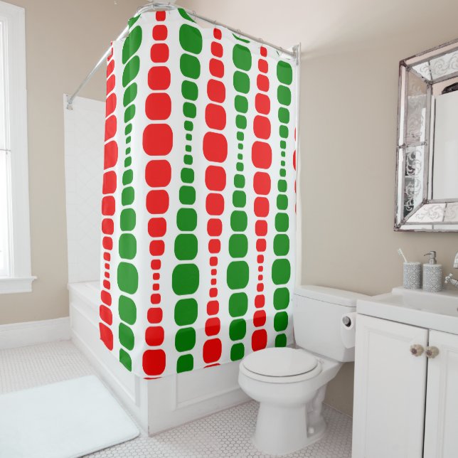 Christmas Modern Rectangles  Shower Curtain (In Situ)