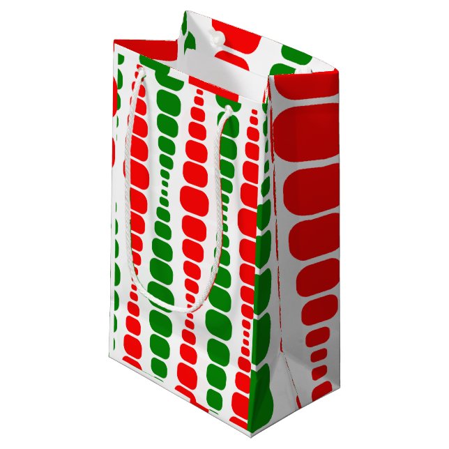 Christmas Modern Rectangles  Small Gift Bag (Front Angled)