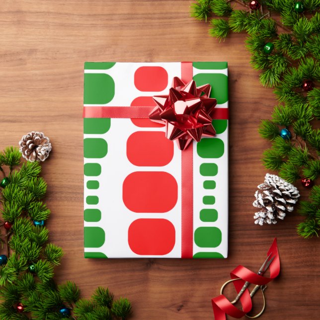 Christmas Modern Rectangles  Wrapping Paper (Holiday Gift)